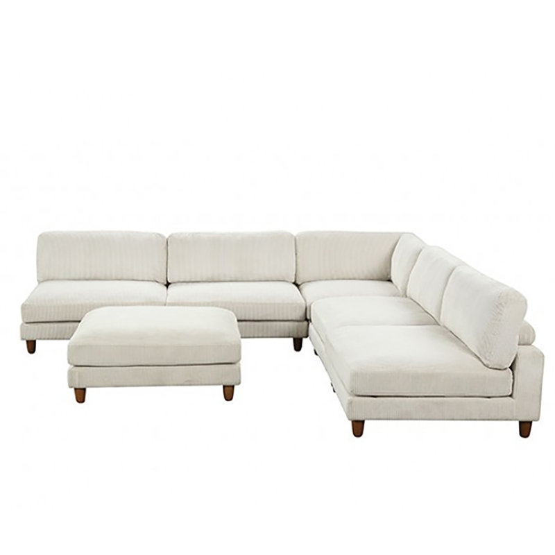 Cheston 6-seat Modular Sectional, Beige Corduroy