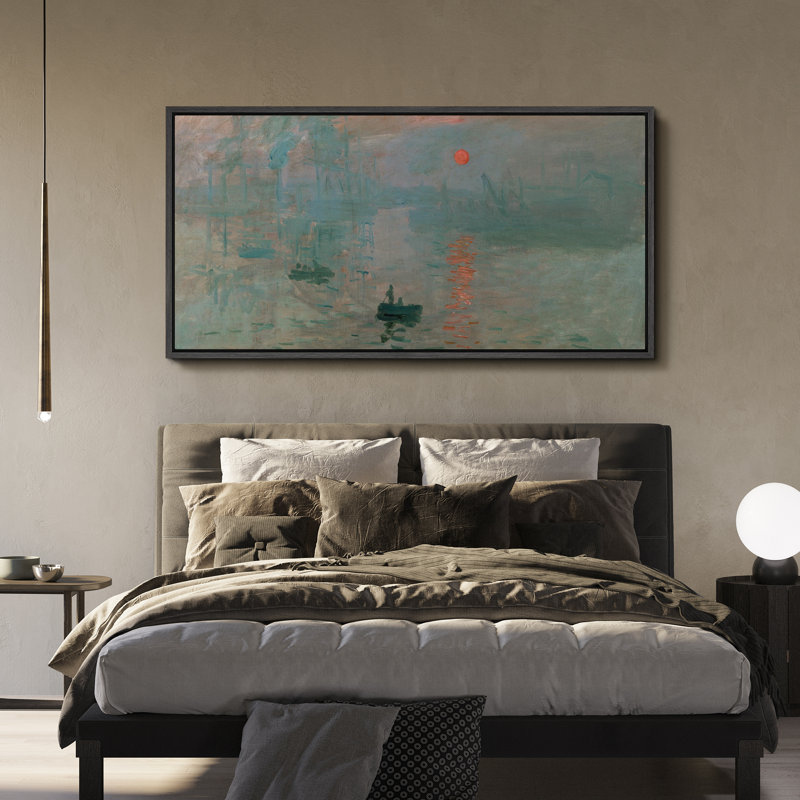 Famous Artwork " Sunrise Over Water Monet ", Black