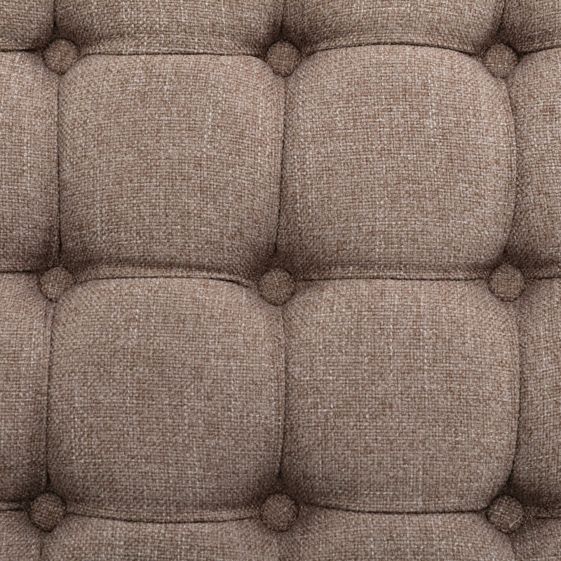 Repose-pieds capitonné en métal de 28 po avec plusieurs options de tissu, Polyester beige
