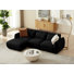 Latitude Run® 4 - Piece Upholstered Sectional - Ideal for Living Room, Comfortable and Stylish - Black Boucle