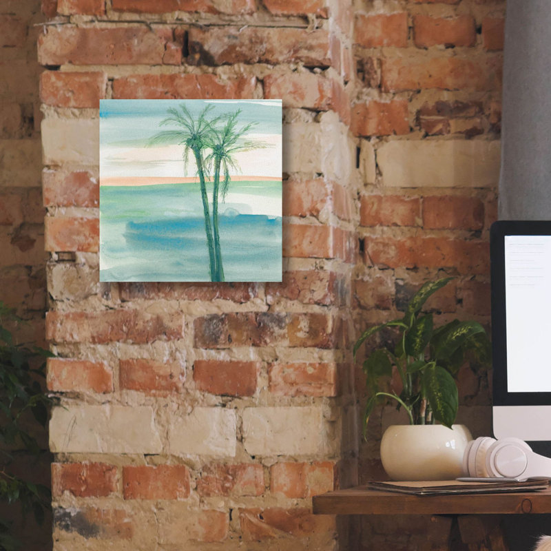 «Peaceful Dusk 2 Tropical» par Chris Paschke, art mural sur toile, H 12 po x l 12 po x P 0,75 po