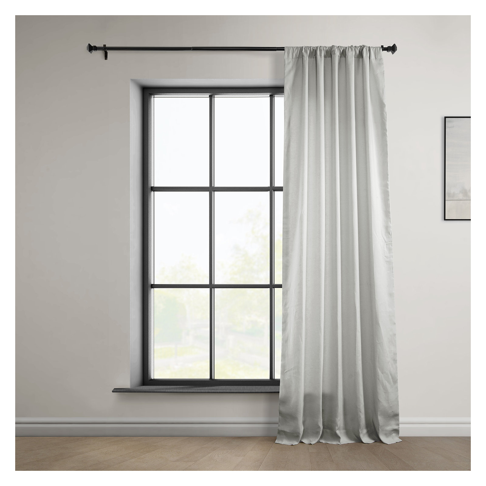 Britt 100% Euro Chic Linen Curtains - Single Panel Drape, 50" W x 108" L, Light Greige