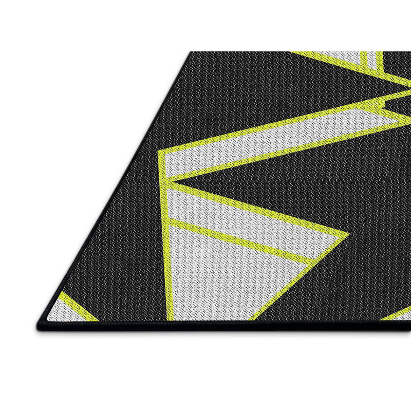Noir Tapis décoratif, Rectangle 7 pi x 10 pi
