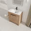 Meuble-lavabo autoportant avec lavabo et 2 portes d'armoire à fermeture en douceur-40814708