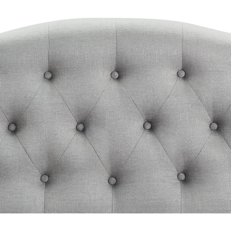 Linen Upholstered Headboard-Modern-Adjustable Height-Button Tufting, Queen, Grey