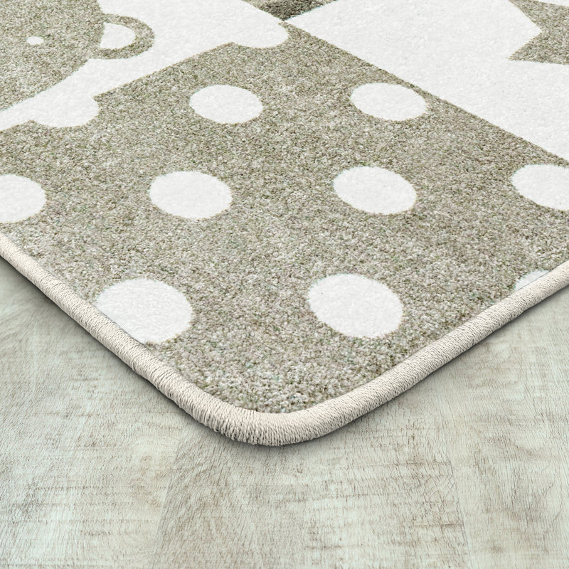 Tapis beige / blanc, Rectangle 5 pi 4 po x 7 pi 8 po