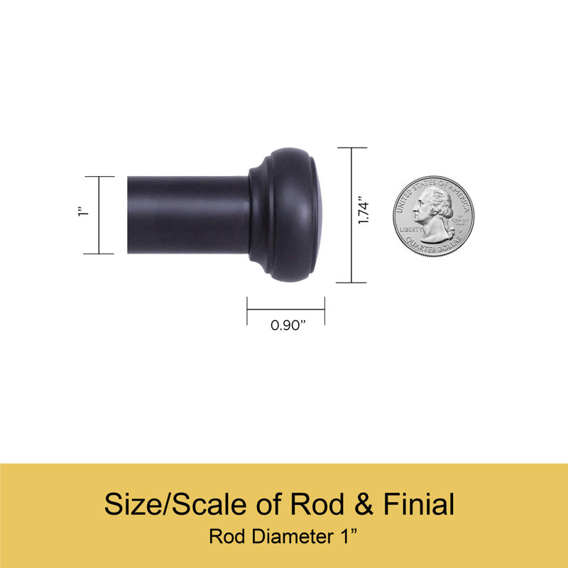 Adjustable Black Steel Tension Curtain Rod for Indoor/Outdoor Use