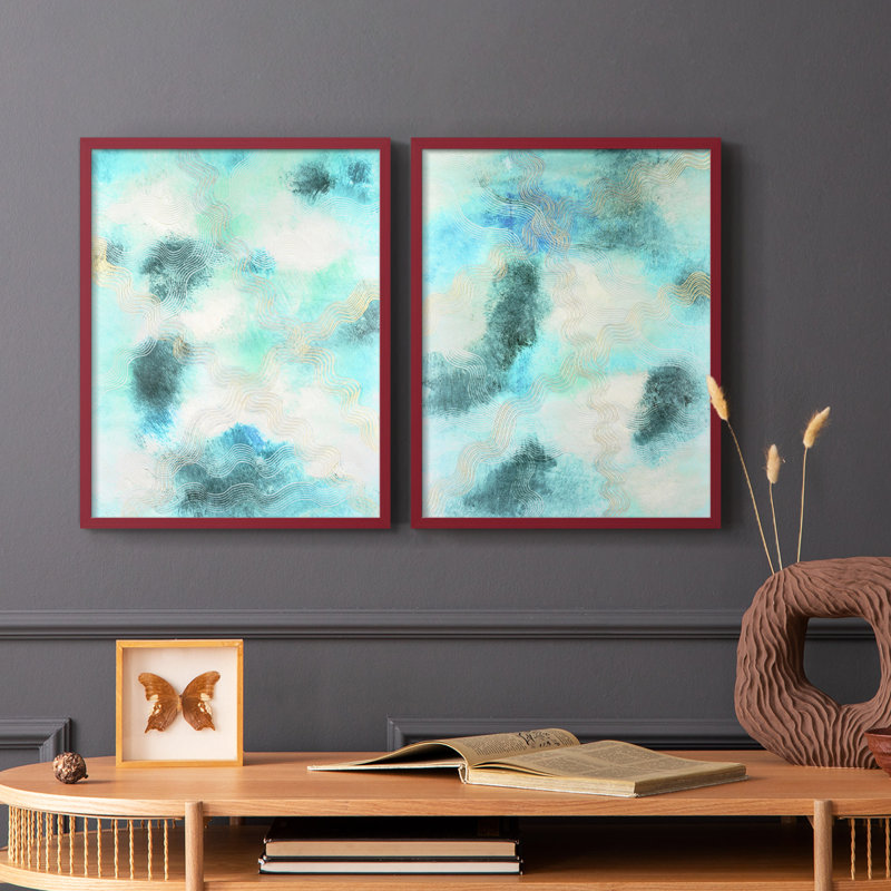 Impression encadrée Blue Shift I-Premium - prête à être accrochée - aucun clou requis - aucun clou requis, H 11 po x l 18 po