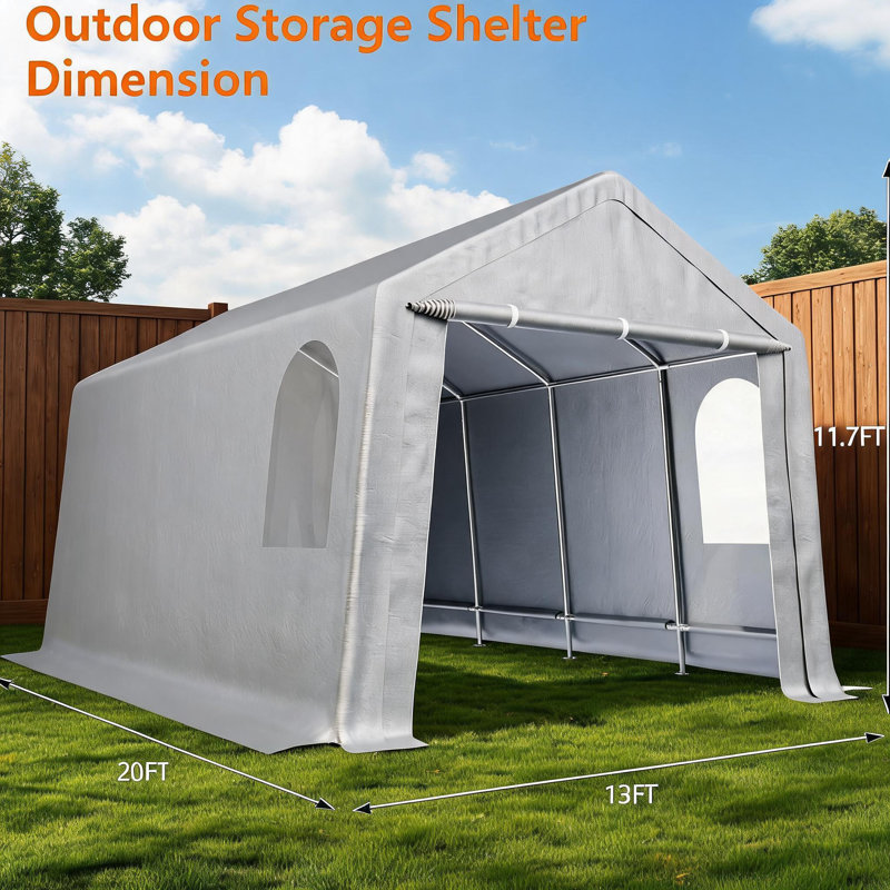 Abri d'auto robuste et imperméable, 140" H x 156" W x 240" D