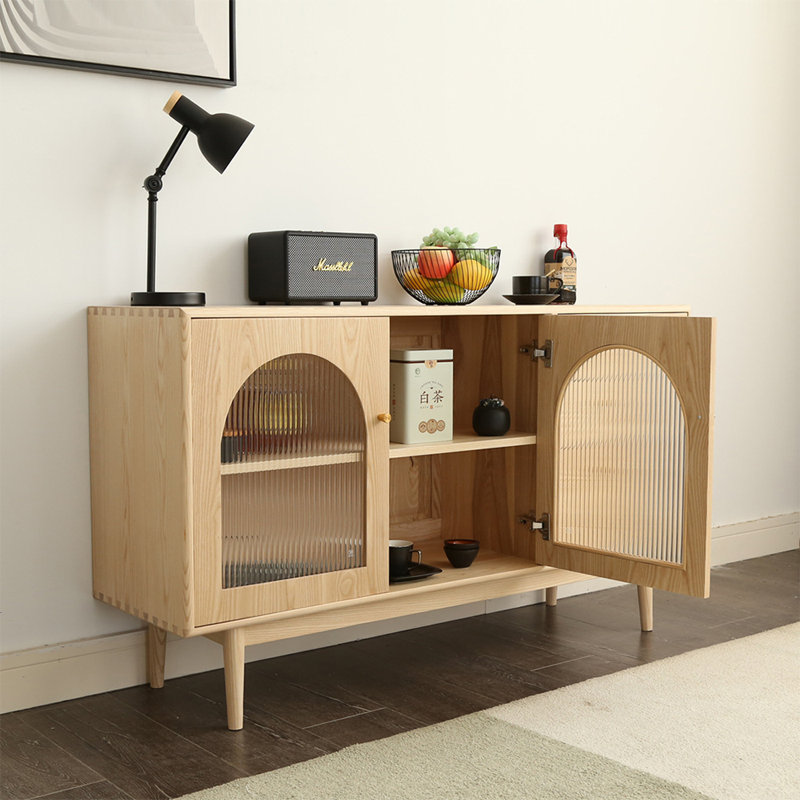 Vitrine en bois crème