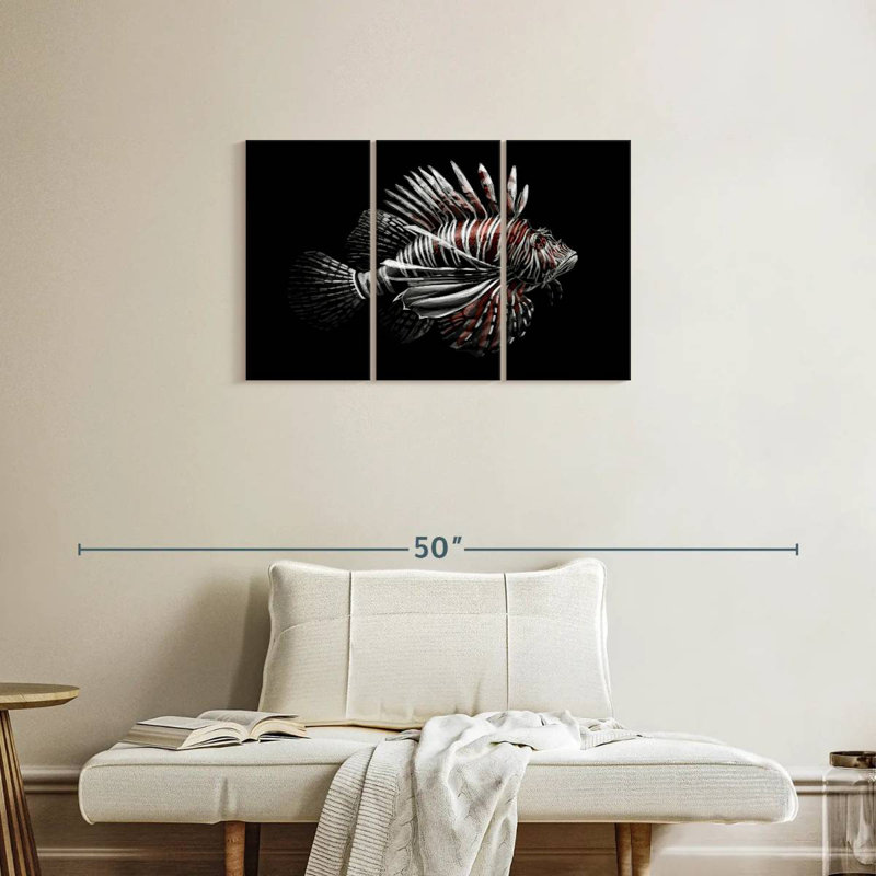 Brampt Lionfish On Black, 20" H x 33" W