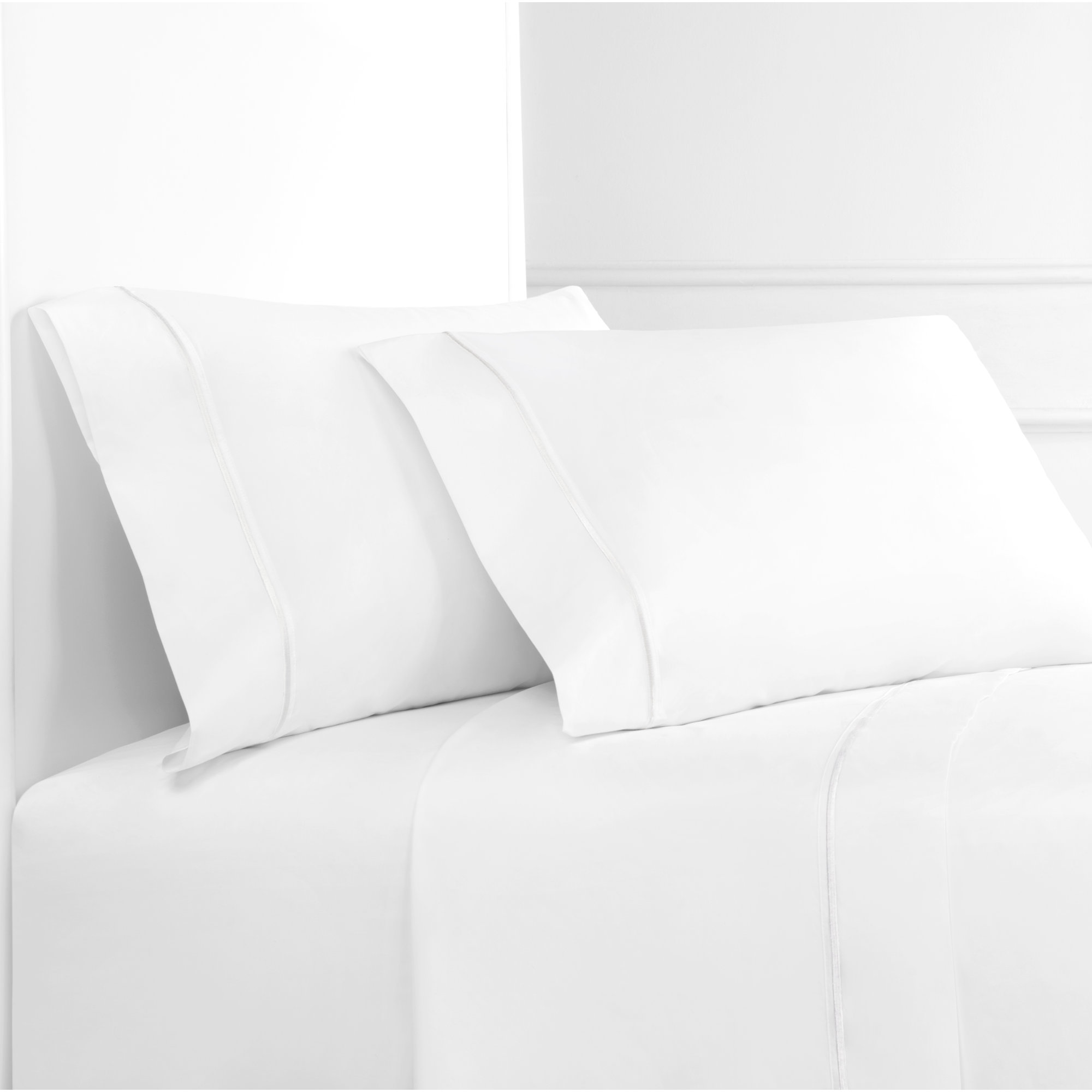 Benin 100% Cotton Percale Sheet Set, King, White