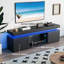 Meuble télé 59 po avec lumière DEL RVB et station de charge, console multimédia pour téléviseur de 65 po ou moins-548899384