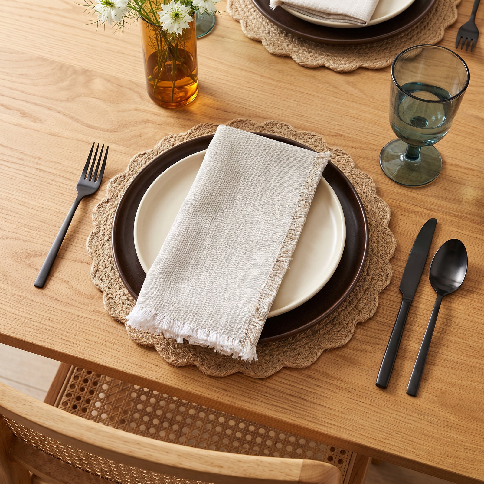Cornelia Collection Cornelia Reversible Cotton Napkin, Natural