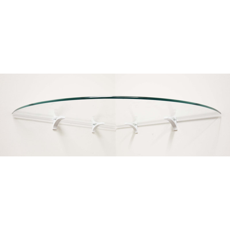 Tablette d'angle en verre Edvin, Blanc
