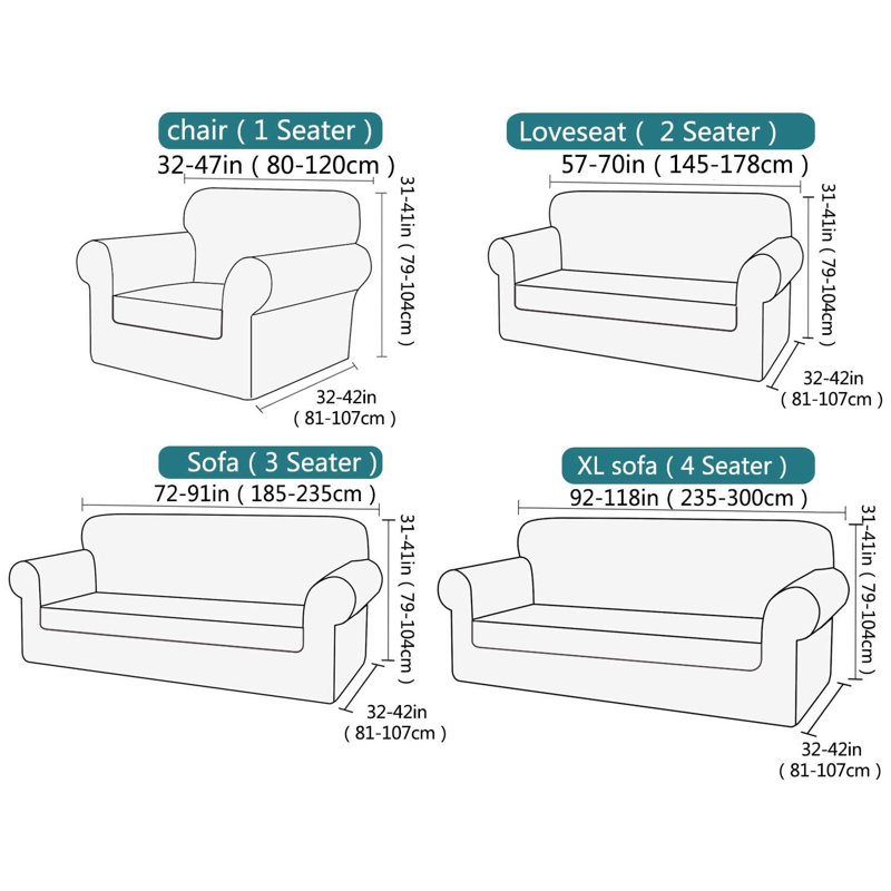 Polyester Box Cushion Sofa Slipcover