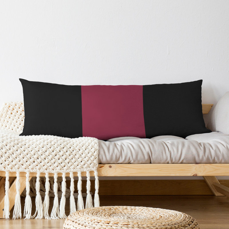 Oreiller de corps en polyester / polyester Arizona Football Stripes, Noir et rouge, Football Arizona