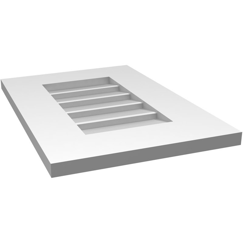 Vent à pignon rectangulaire en uréthane non-fonctionnel, H 20 po x l 14 po x P 1 po