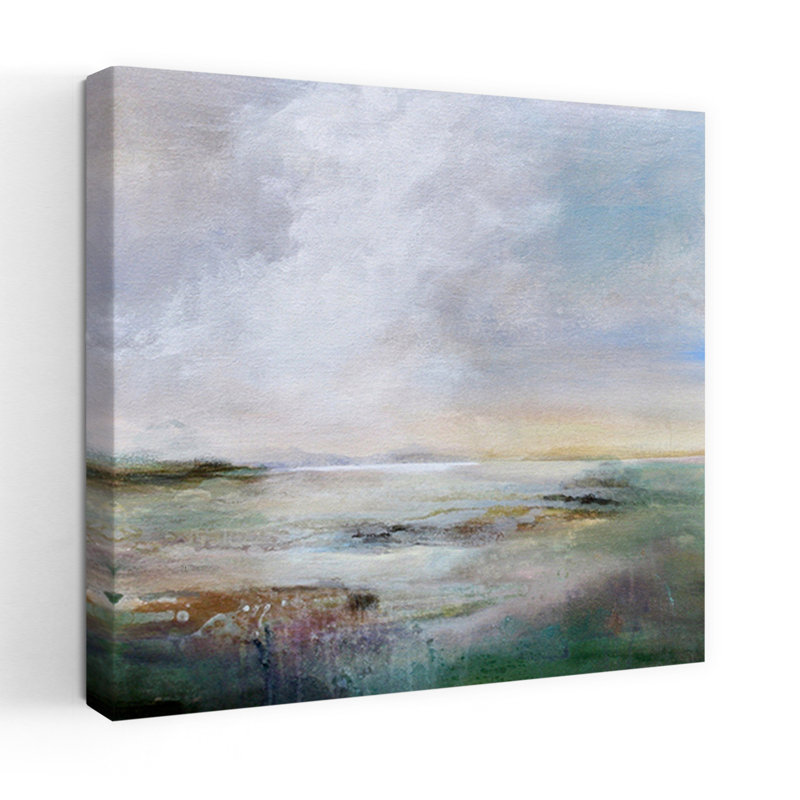 Art du paysage côtier abstrait matin, H 48 po x l 48 po