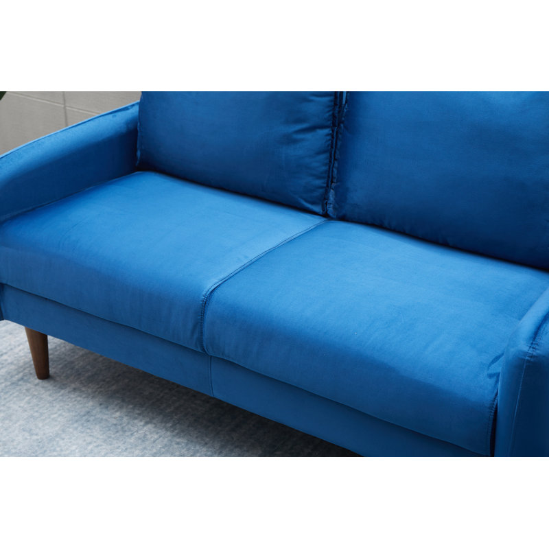 Abdur-Rasheed 58'' Velvet Loveseat, Space Blue Velvet