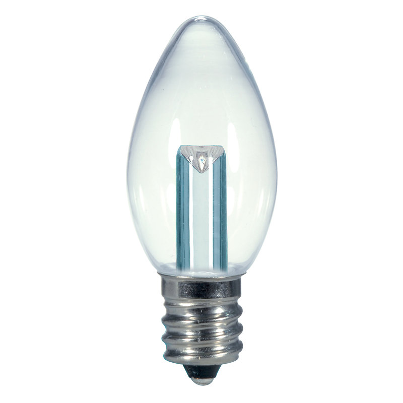 0,5 W, DEL C7, ampoule transparente non à intensité variable, culot E12 / candélabre