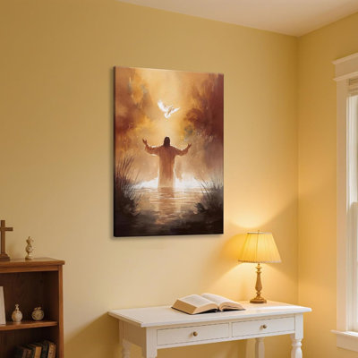 Jésus et colombe, art mural inspirant, art de Jésus chrétien, récits bibliques, aquarelle, peinture religieuse, images pour Église, salon, chambre à coucher, décoration de la maison