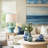 25.6" Blue Ceramic Table Lamp, 1 Pack Large Vase Bedside Lamp