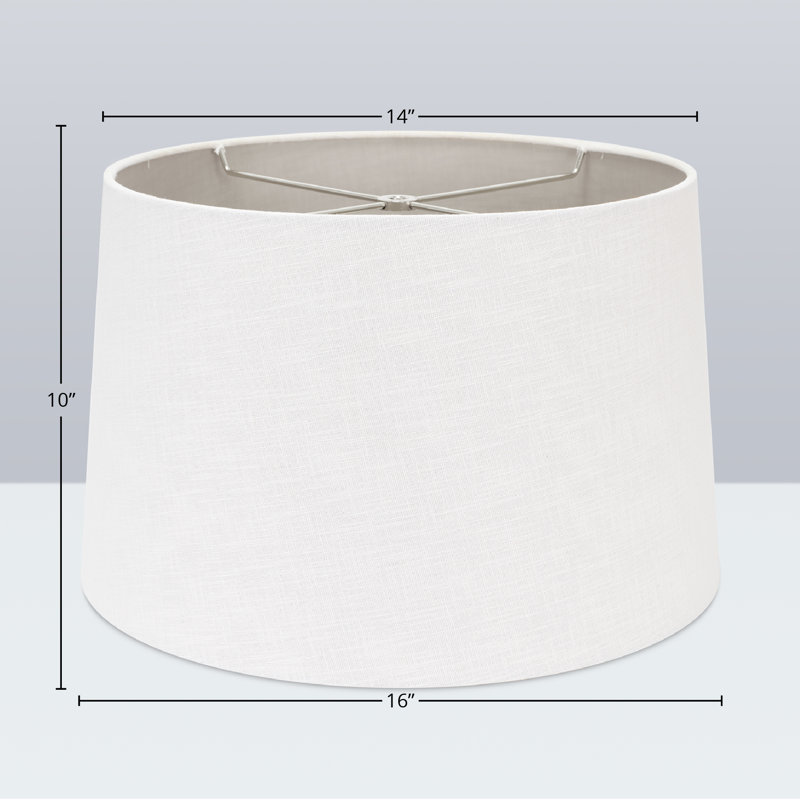 Drum Lamp Shade, White/Silver