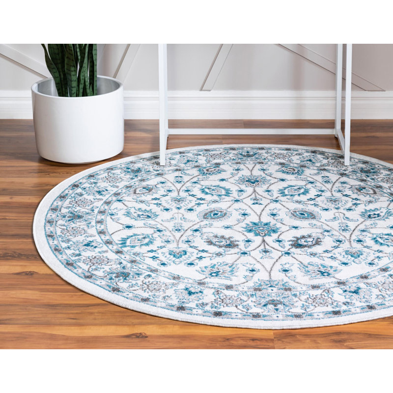 Dota Floral Indoor Rug, Round 5'3"