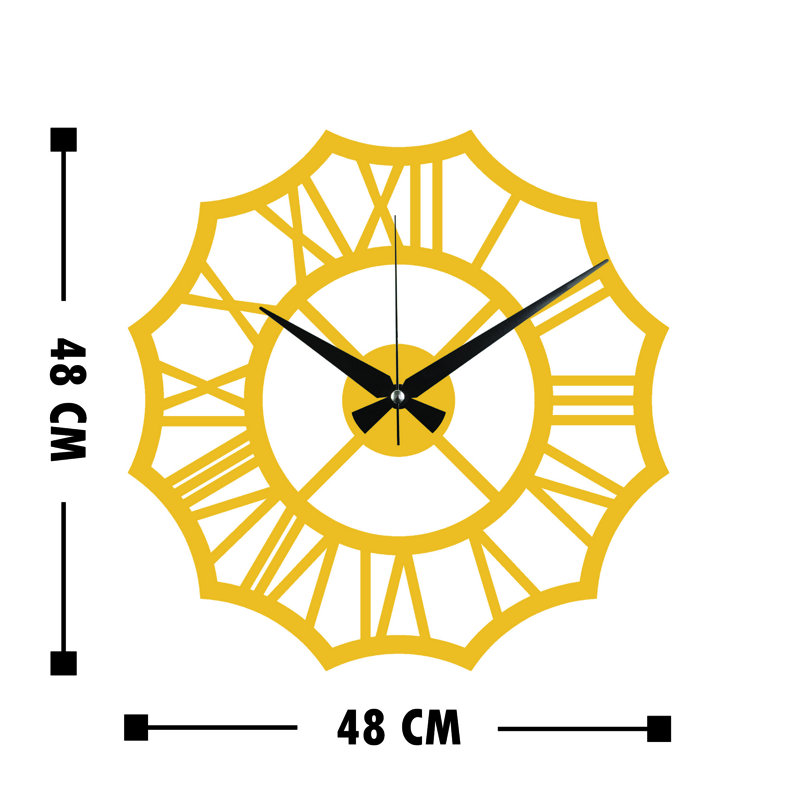 Ellert Metal Wall Clock, Gold/Black