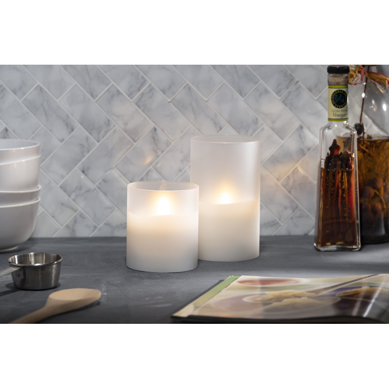 Heyko Unscented Flameless Candle, 6" H x 3.5" W x 3.5" D