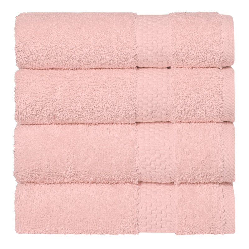 STARLIGHT Turkish Cotton Terrycloth Hand Towels, Pink