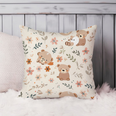 Cute Teddy Bear Patttern VII Pillow Cover