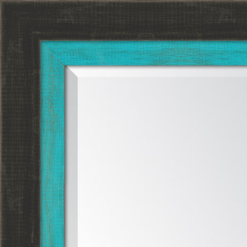Miroir mural Mazie, H 44 po x l 32 po, Turquoise