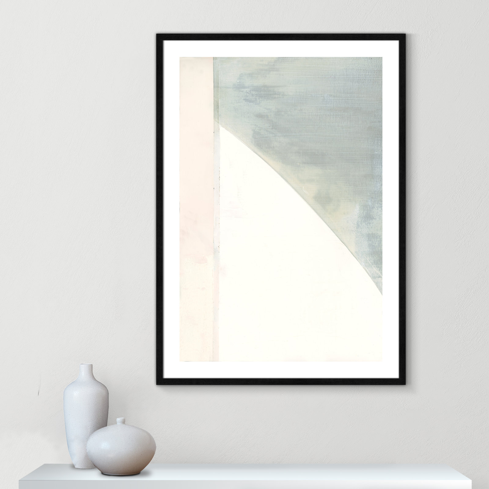 In Neutral I - Painting Print, 41.5" H x 29.5" W x 0.75" D, Black Wood Framed Paper