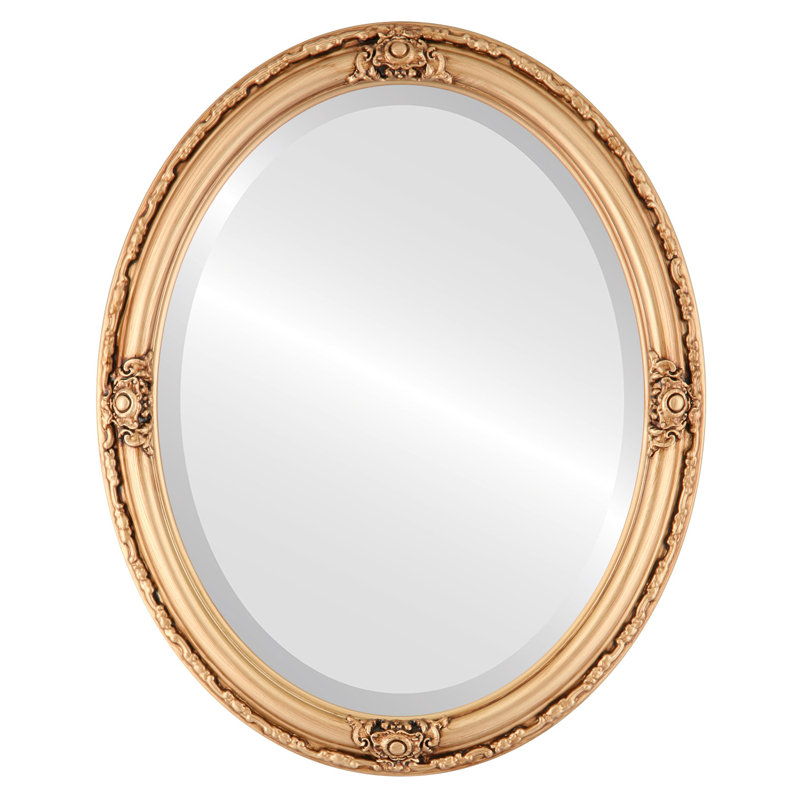 Valrie Wood Frame Oval Wall Mirror, 18" H x 14" W