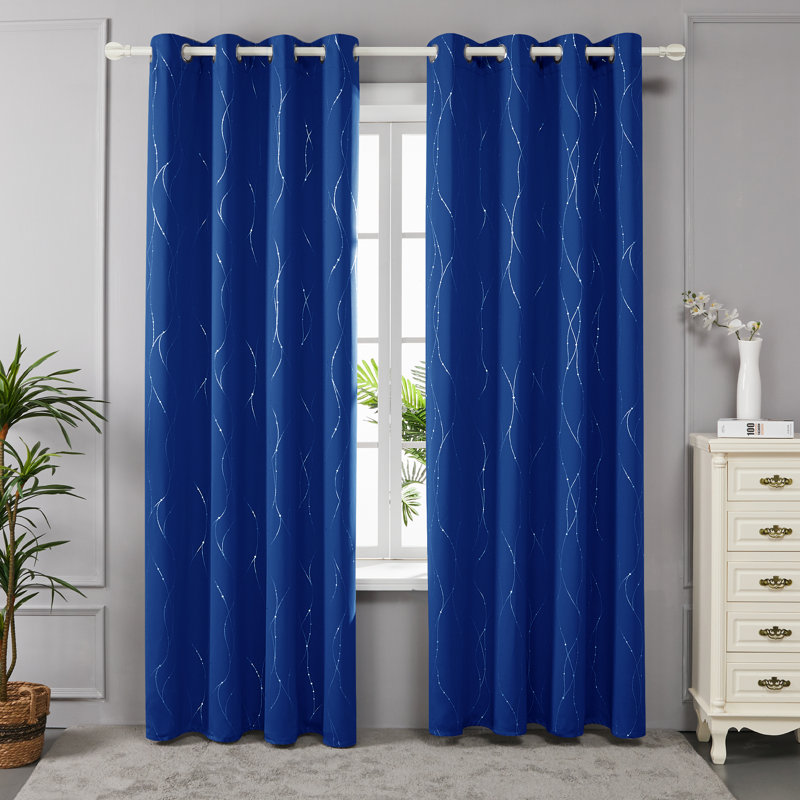 Cohmer Room Darkening Curtain Pair, Royal Blue, 42" W x 108" L