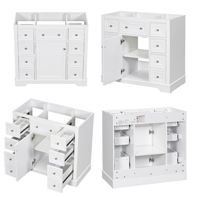 35.6'' Single Bathroom Vanity Base Only in White