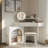 Corner Makeup Vanity Desk With Adjustable Folding Mirror, 3-color Led Lighting, Adequate Storage And Stool
