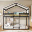 Lit superposé simple en bois avec tente-2102657565