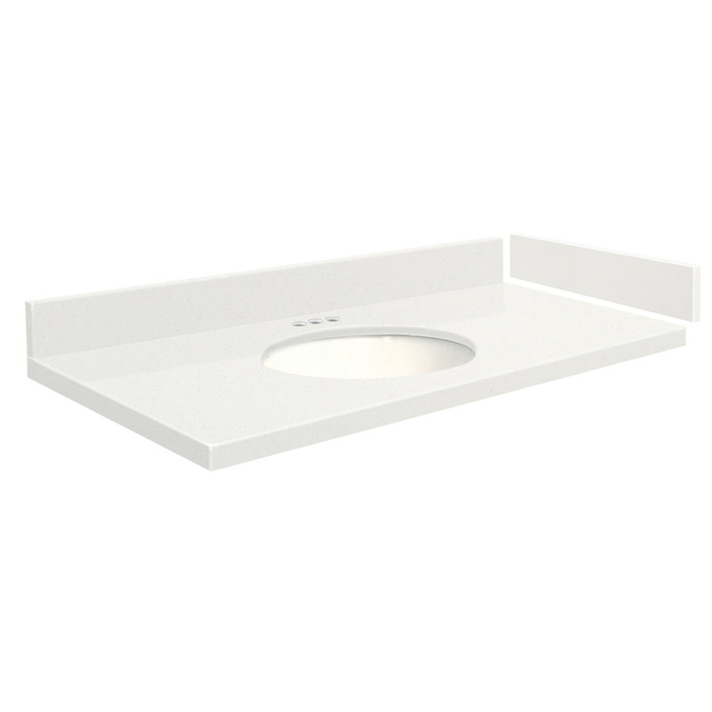 Plateau de meuble-lavabo 43,5 po Madison, 4" centres, Blanc Milan