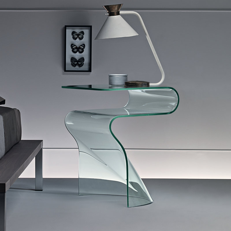 Rockledge 43cm W Glass Bedside Table