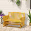 Banc de patio avec accoudoirs larges, banc en bois pour la cour arrière, jardin, porche