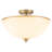 15.6" 3-Light Semi Flush Mount Ceiling Light, Modern Bowl Shaped Ribbed White Glass Shade with Gold Finish