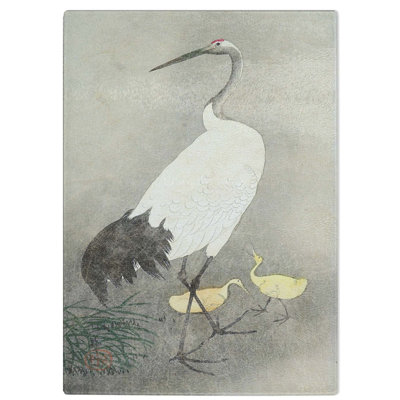Tempered Glass Crane and Chicks Chopping Board