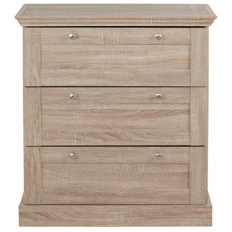 Commode 3 tiroirs l 29,53 po, Chêne