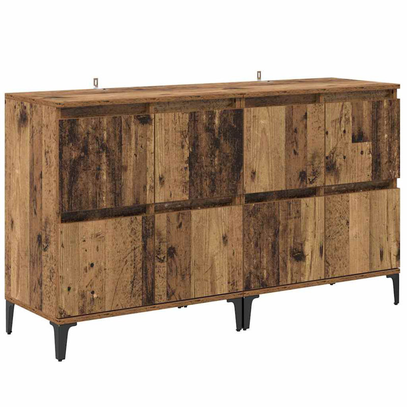  Sideboards 2 Pcs Artisan Oak 60 X 35 X 70 Cm Engineered Wood, Old Wood