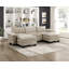 Repose-pieds de style moderne avec revêtement en chenille taupe, meubles de salon contemporains, 1 pièce, contreplaqué durable et moelleux-383628066