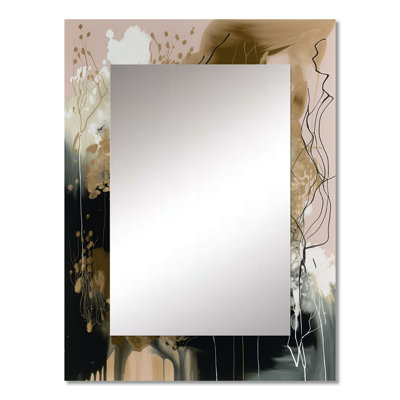 Black Chaos V - Abstract Mirror, Black Decorative Wall Mirror, Printed Metal Art