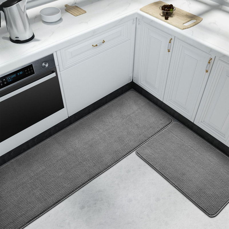 Tapis de cuisine Demarus, Rectangle 6 pi 7 po x 1 pi 5 po, Gris foncé